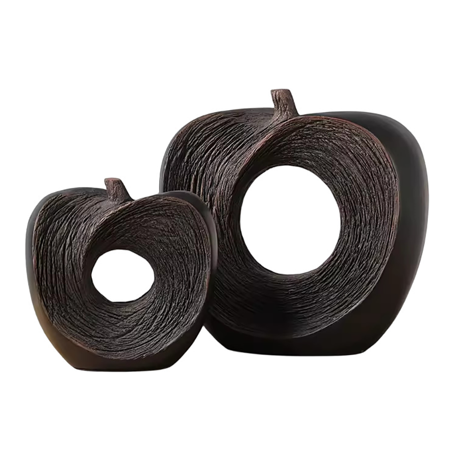 Đồ Trang Trí Nghệ Thuật Phòng Khách, Phòng Ngủ, Phòng Ăn Điêu Khắc Thủ Công Hình Quả Táo DDC-012