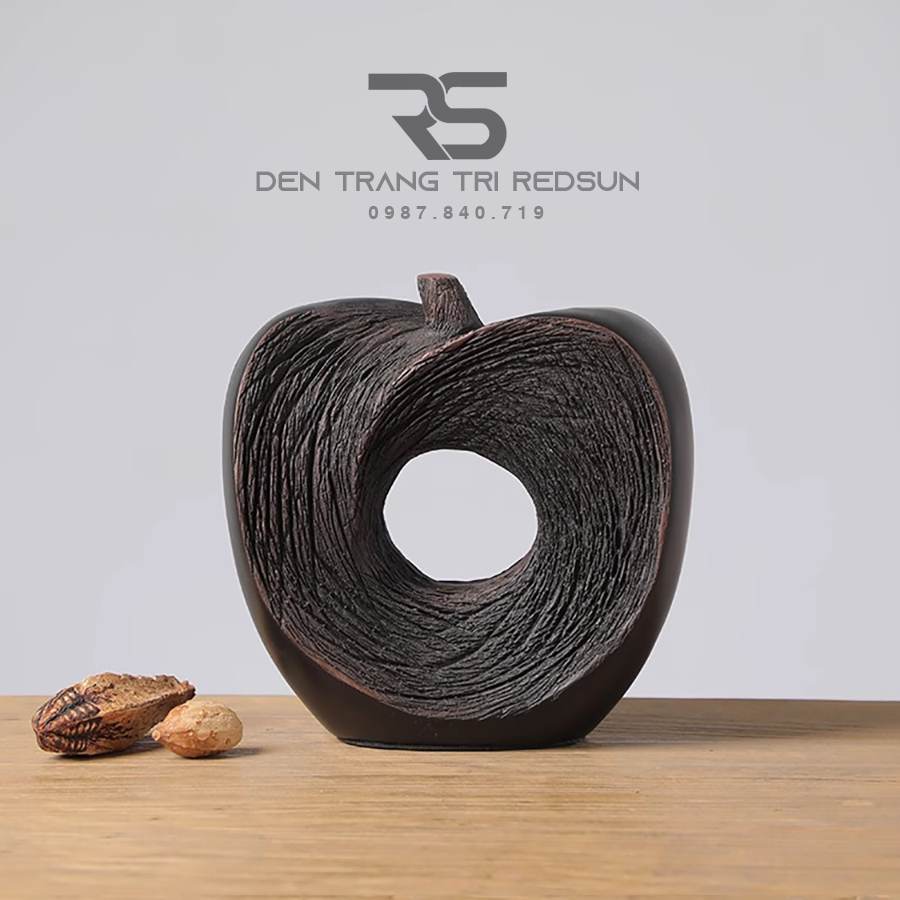 Đồ Trang Trí Nghệ Thuật Phòng Khách, Phòng Ngủ, Phòng Ăn Điêu Khắc Thủ Công Hình Quả Táo DDC-012