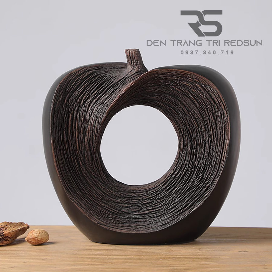 Đồ Trang Trí Nghệ Thuật Phòng Khách, Phòng Ngủ, Phòng Ăn Điêu Khắc Thủ Công Hình Quả Táo DDC-012