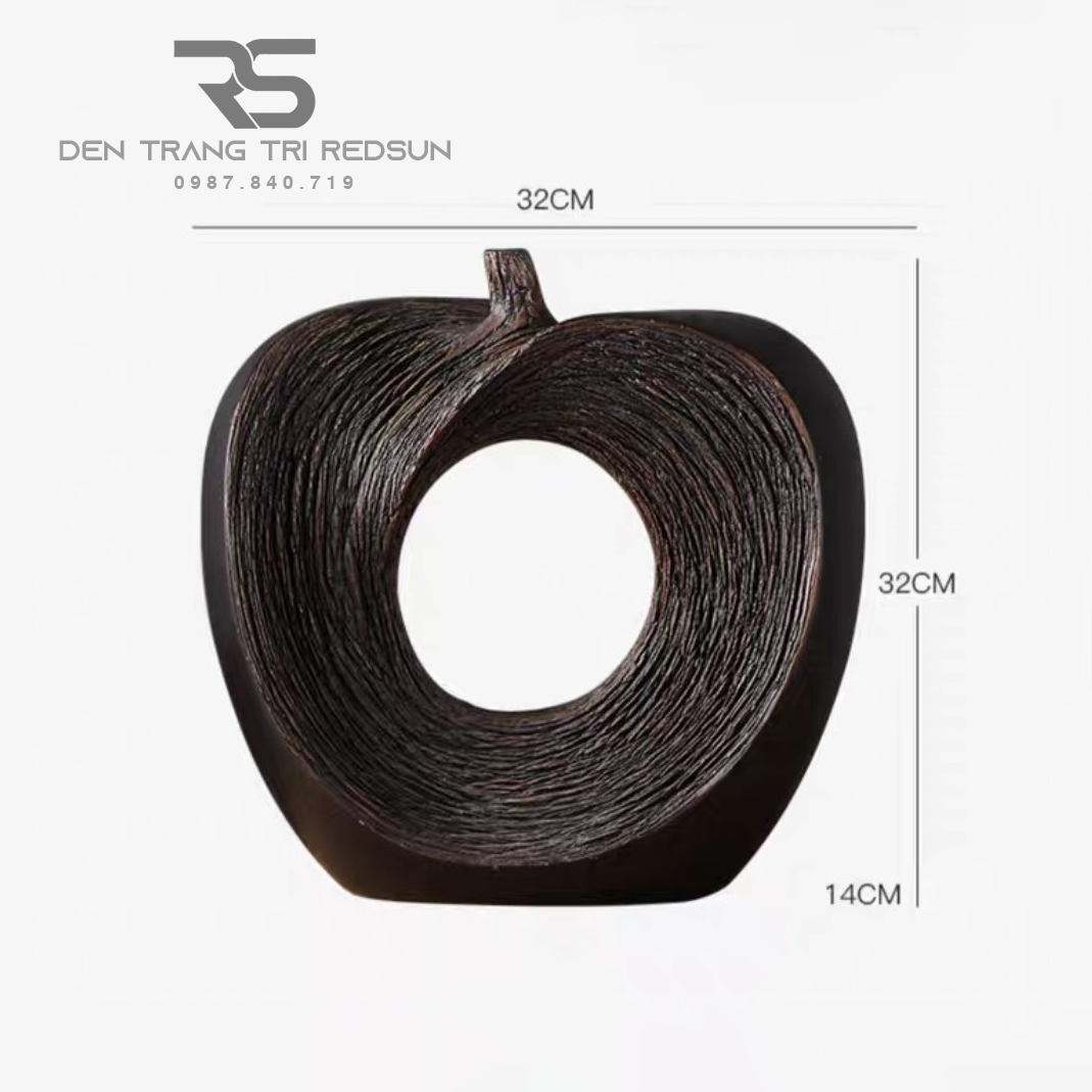 Đồ Trang Trí Nghệ Thuật Phòng Khách, Phòng Ngủ, Phòng Ăn Điêu Khắc Thủ Công Hình Quả Táo DDC-012