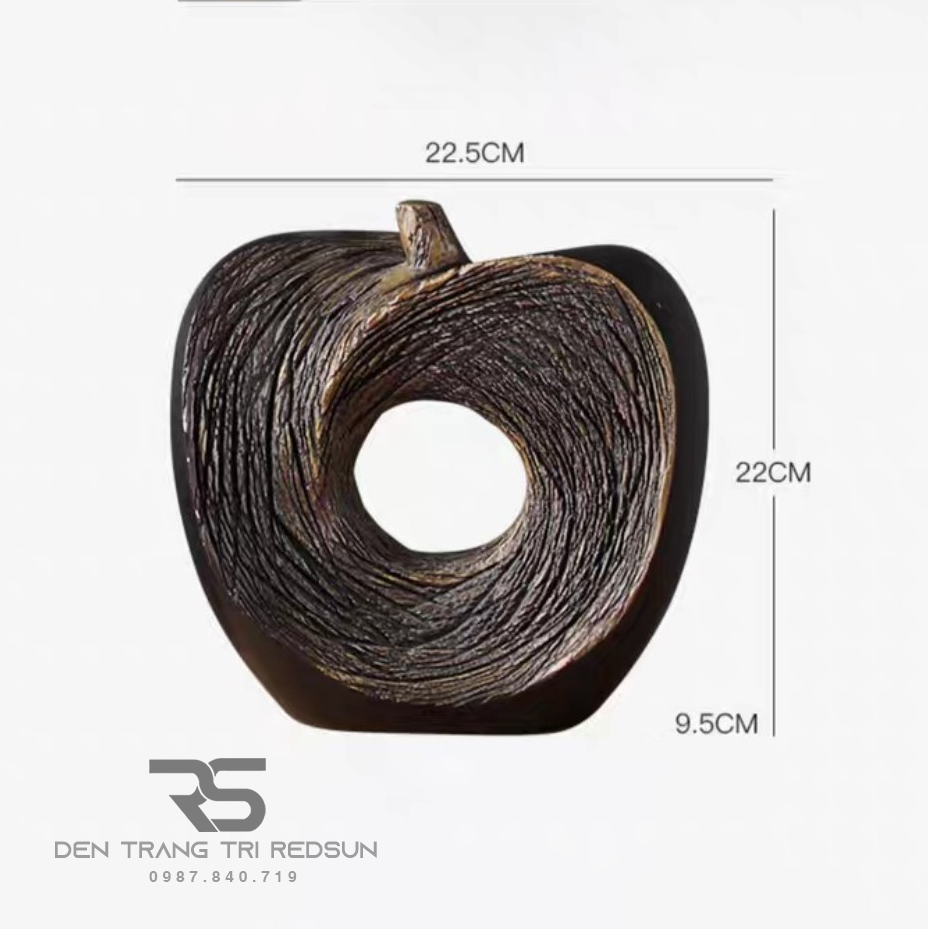 Đồ Trang Trí Nghệ Thuật Phòng Khách, Phòng Ngủ, Phòng Ăn Điêu Khắc Thủ Công Hình Quả Táo DDC-012