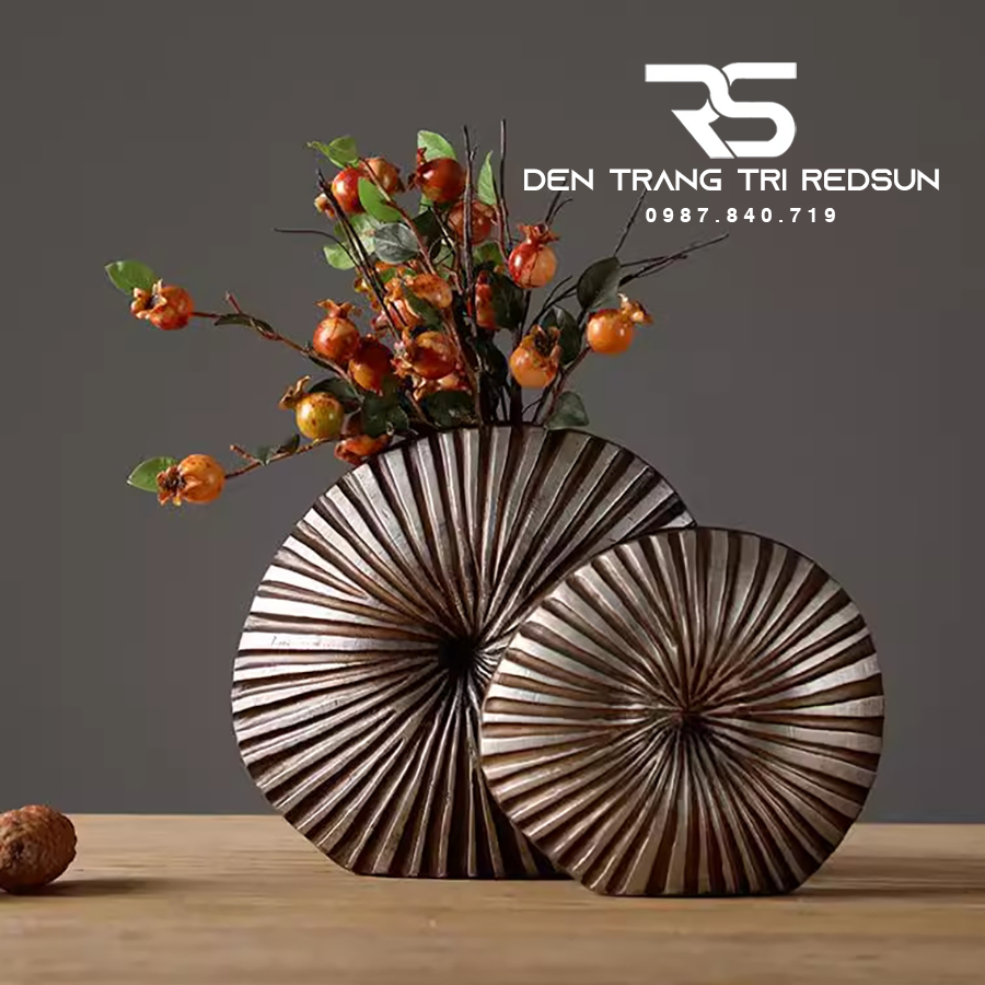 Bình Hoa Nghệ Thuật Trang Trí Phòng Khách, Phòng Ngủ, Phòng Ăn Điêu Khắc Thủ Công Hình Vỏ Sò DDC-013