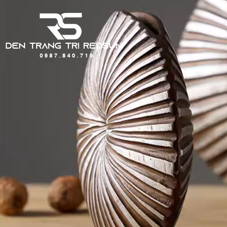 Bình Hoa Nghệ Thuật Trang Trí Phòng Khách, Phòng Ngủ, Phòng Ăn Điêu Khắc Thủ Công Hình Vỏ Sò DDC-013
