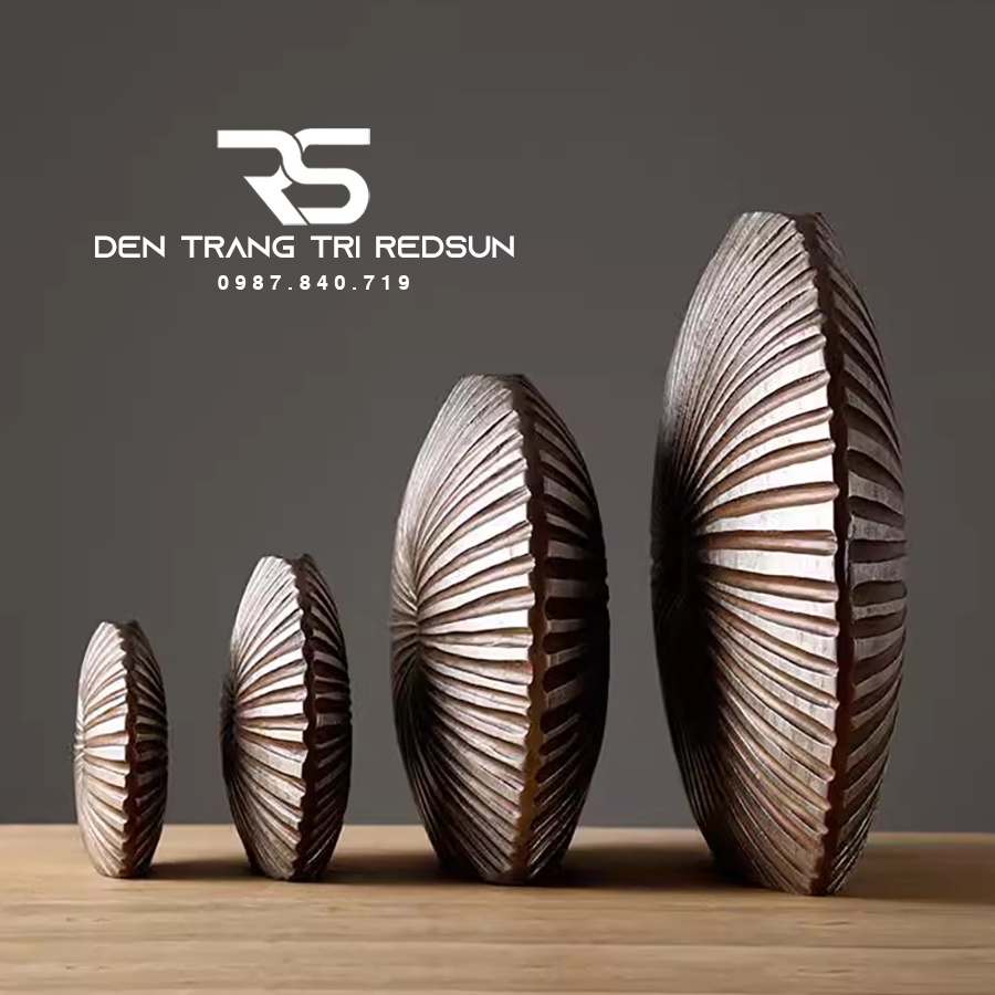 Bình Hoa Nghệ Thuật Trang Trí Phòng Khách, Phòng Ngủ, Phòng Ăn Điêu Khắc Thủ Công Hình Vỏ Sò DDC-013