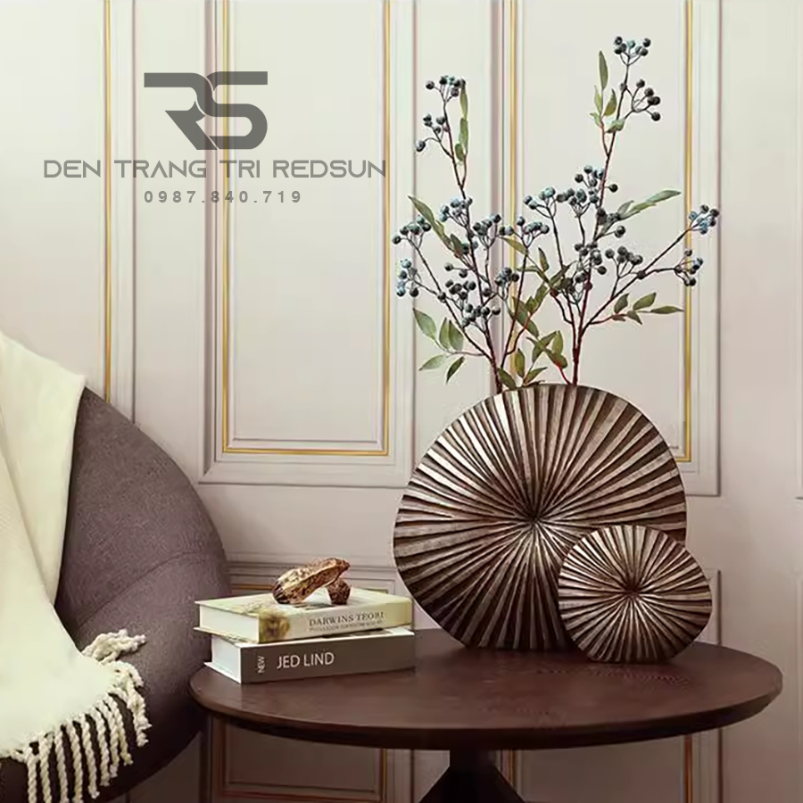 Bình Hoa Nghệ Thuật Trang Trí Phòng Khách, Phòng Ngủ, Phòng Ăn Điêu Khắc Thủ Công Hình Vỏ Sò DDC-013