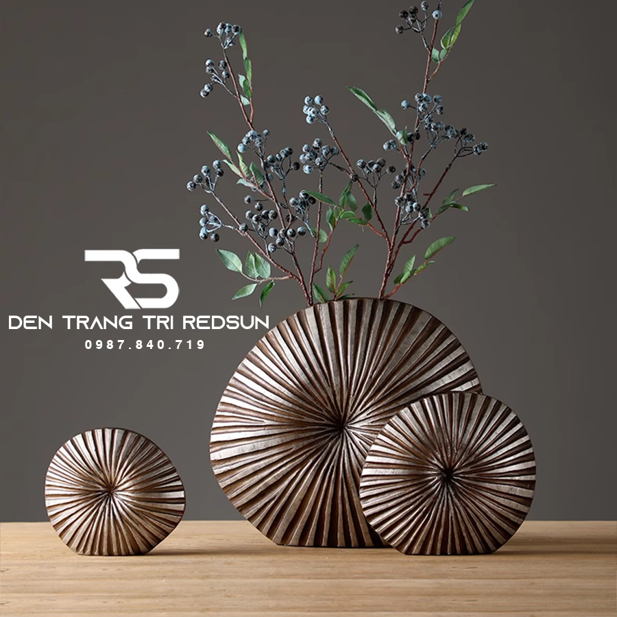 Bình Hoa Nghệ Thuật Trang Trí Phòng Khách, Phòng Ngủ, Phòng Ăn Điêu Khắc Thủ Công Hình Vỏ Sò DDC-013