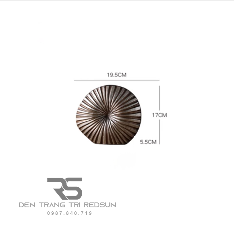 Bình Hoa Nghệ Thuật Trang Trí Phòng Khách, Phòng Ngủ, Phòng Ăn Điêu Khắc Thủ Công Hình Vỏ Sò DDC-013