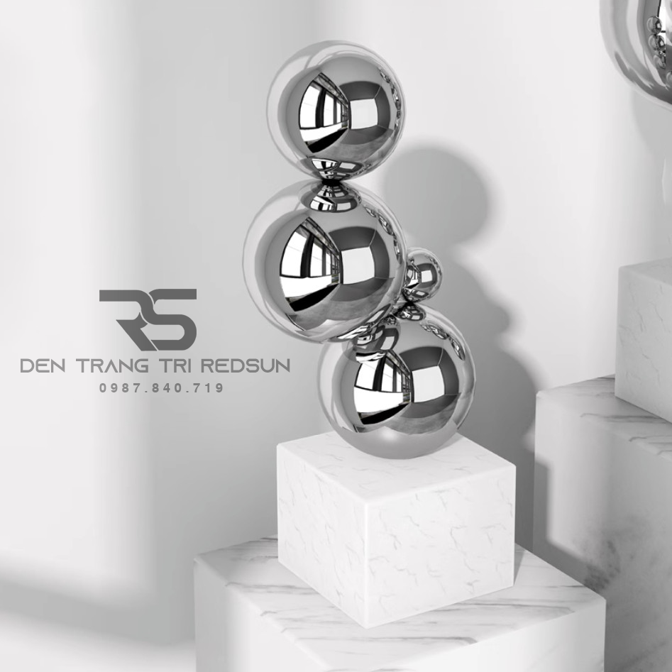 Đồ Trang Trí Nghệ Thuật Phòng Khách, Hành Lang, Sảnh Chờ Điêu Khắc Trừu Tượng Chất Liệu Inox DDC-014