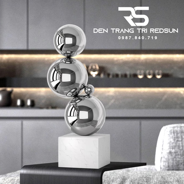 Đồ Trang Trí Nghệ Thuật Phòng Khách, Hành Lang, Sảnh Chờ Điêu Khắc Trừu Tượng Chất Liệu Inox DDC-014