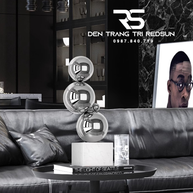 Đồ Trang Trí Nghệ Thuật Phòng Khách, Hành Lang, Sảnh Chờ Điêu Khắc Trừu Tượng Chất Liệu Inox DDC-014