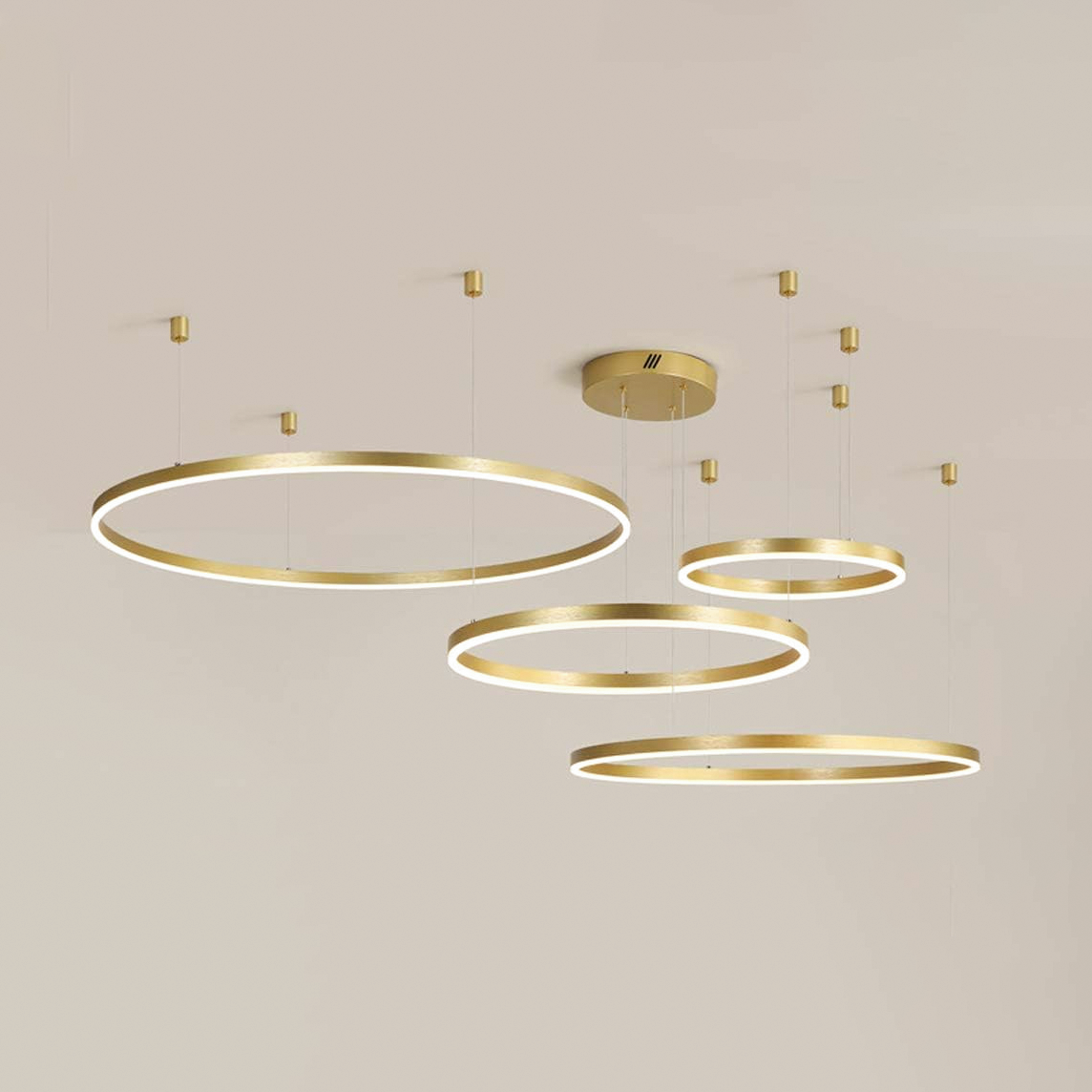 Đèn Thả Phòng Khách Hiện Đại Bắc Âu 4 Vòng Hợp Kim G5-2468