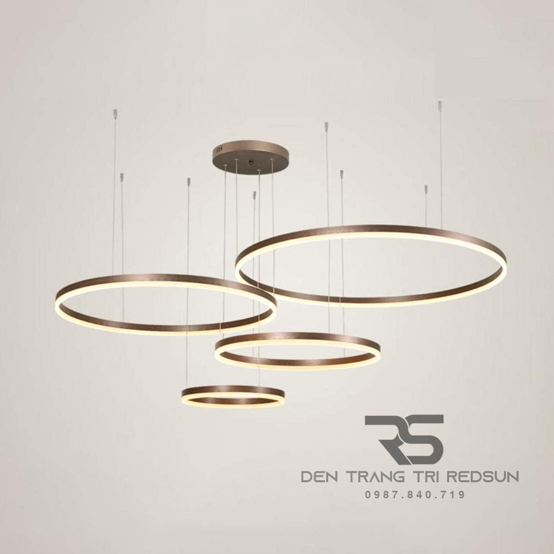 Đèn Thả Phòng Khách Hiện Đại Bắc Âu 4 Vòng Hợp Kim G5-2468