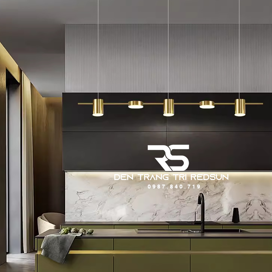 Đèn Thả Bàn Ăn Hiện Đại 5 Bóng Rọi Phong Cách Bắc Âu DC-T010