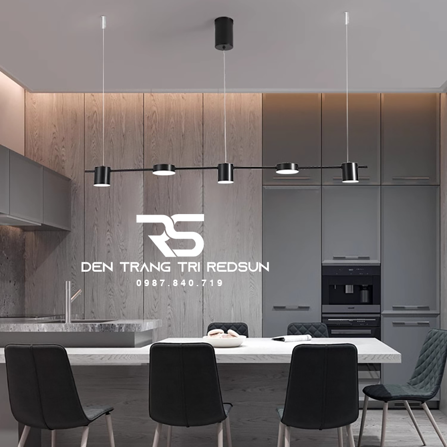 Đèn Thả Bàn Ăn Hiện Đại 5 Bóng Rọi Phong Cách Bắc Âu DC-T010