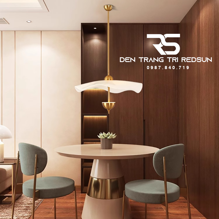 Đèn Thả Trần Hiện Đại Lá Sen Phong Cách Bắc Âu Chất Liệu Mica CDT-T052