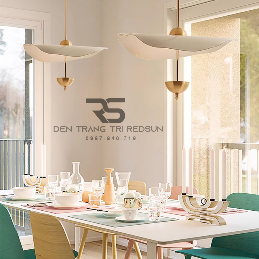 Đèn Thả Trần Hiện Đại Lá Sen Phong Cách Bắc Âu Chất Liệu Mica CDT-T052