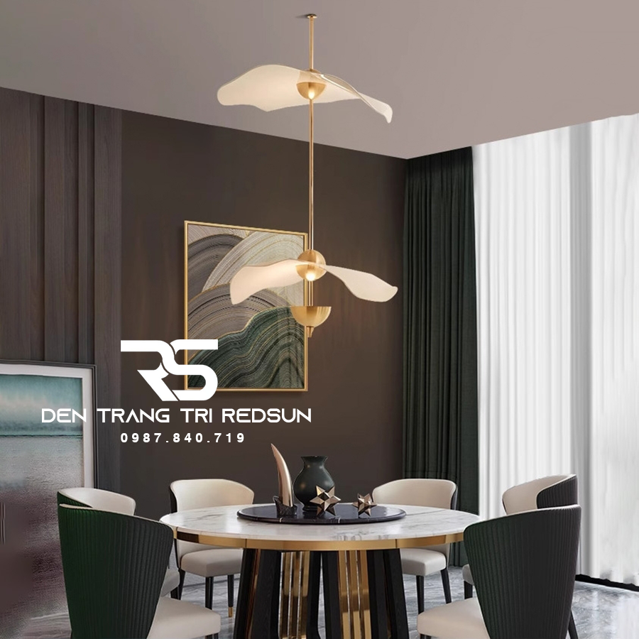 Đèn Thả Trần Hiện Đại Lá Sen Phong Cách Bắc Âu Chất Liệu Mica CDT-T052