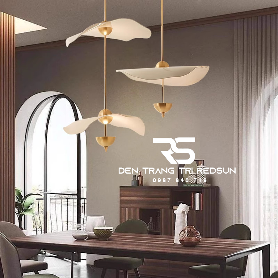 Đèn Thả Trần Hiện Đại Lá Sen Phong Cách Bắc Âu Chất Liệu Mica CDT-T052