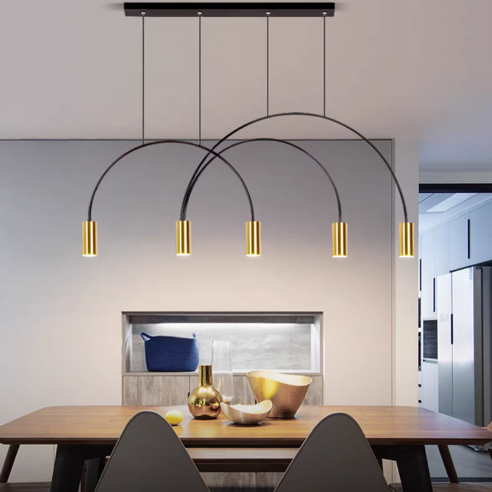 Đèn Thả Bàn Ăn Hiện Đại Bắc Âu Cánh Cung 5 Rọi DC-T071
