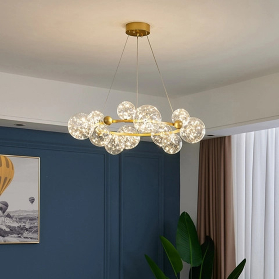 Đèn Chùm Phòng Khách Hiện Đại Phong Cách Bắc Âu Choá Thuỷ Tinh DC-50