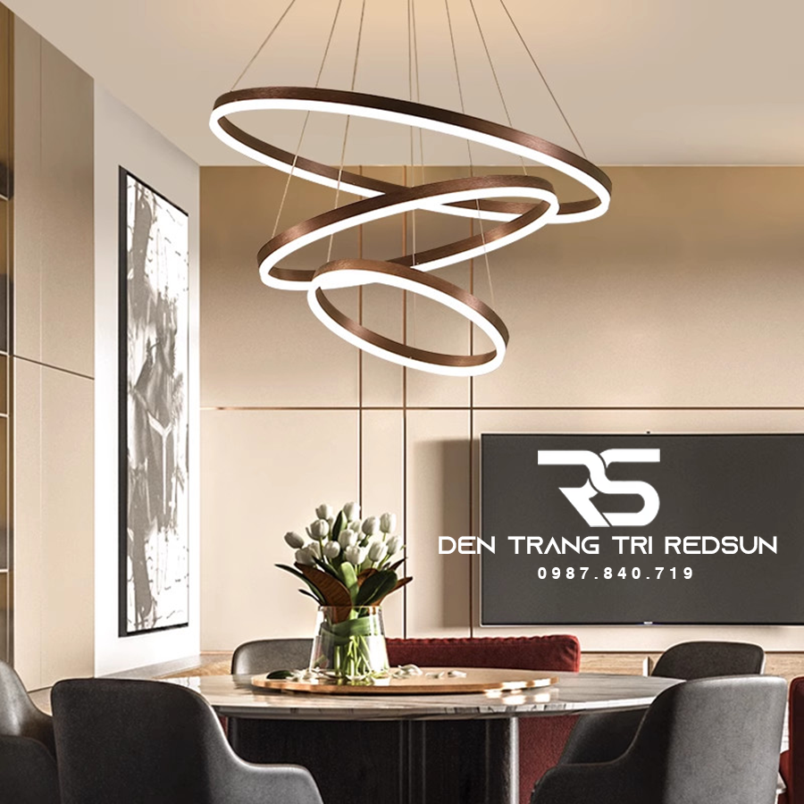 Đèn Thả Phòng Khách Hiện Đại Bắc Âu 3 Vòng Hợp Kim G5-468