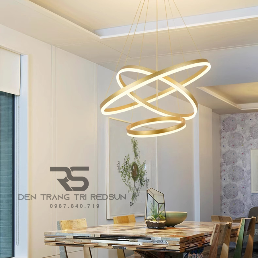 Đèn Thả Phòng Khách Hiện Đại Bắc Âu 3 Vòng Hợp Kim G5-468