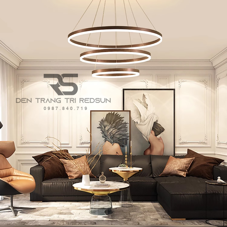 Đèn Thả Phòng Khách Hiện Đại Bắc Âu 3 Vòng Hợp Kim G5-468