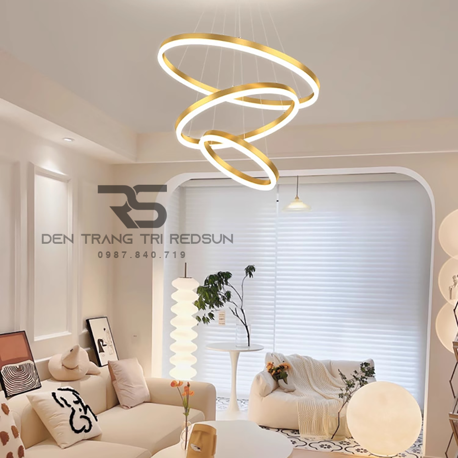 Đèn Thả Phòng Khách Hiện Đại Bắc Âu 3 Vòng Hợp Kim G5-468
