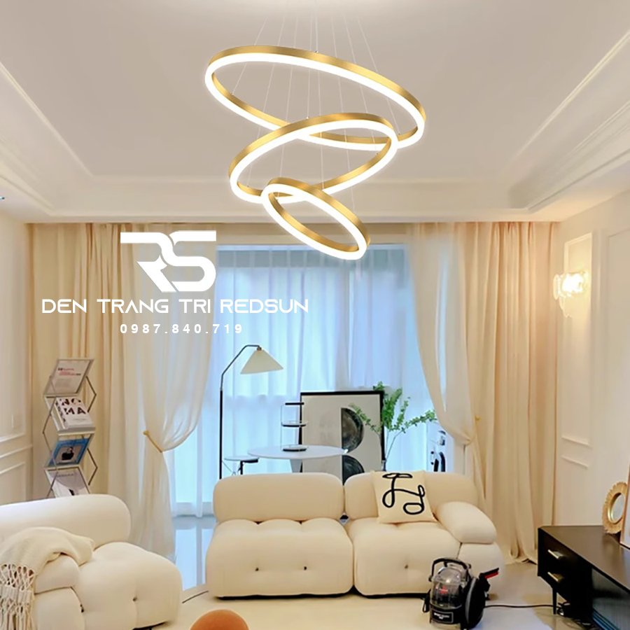 Đèn Thả Phòng Khách Hiện Đại Bắc Âu 3 Vòng Hợp Kim G5-468