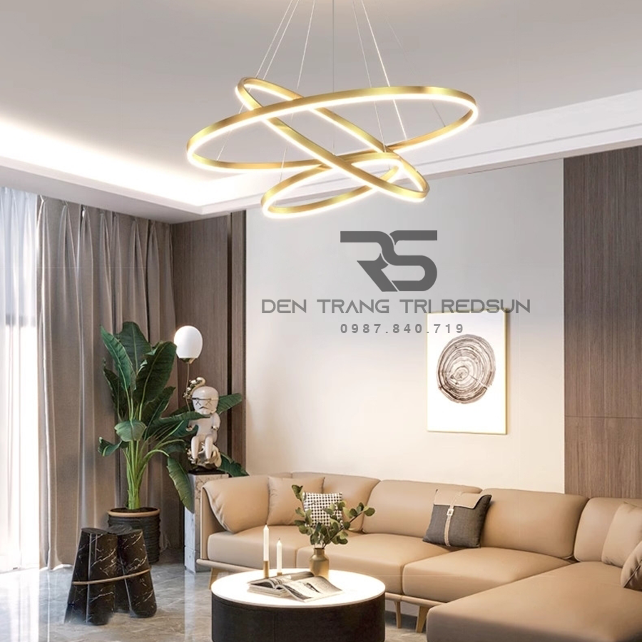 Đèn Thả Phòng Khách Hiện Đại Bắc Âu 3 Vòng Hợp Kim G5-468