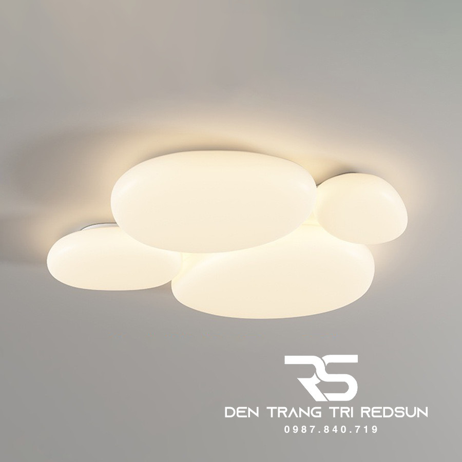 Đèn Mâm Ốp Trần Hiện Đại Phòng Khách, Phòng Ngủ Phong Cách Bắc Âu Chất Liệu Mica OT-016
