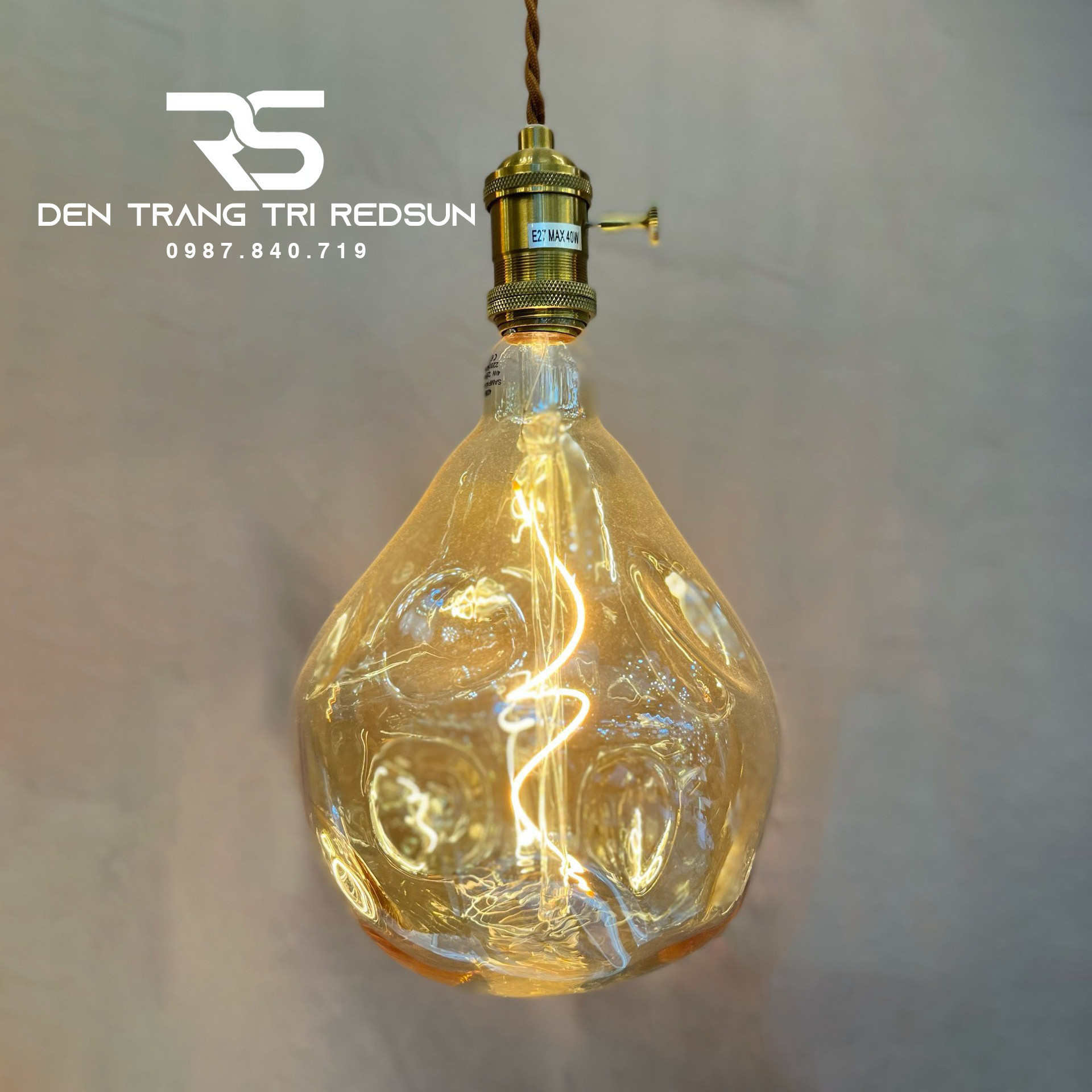 Đèn Thả Thuỷ Tinh Edison Cổ Điển Thế Hệ Mới Phong Cách Bắc Âu CDT-T047 Dáng B