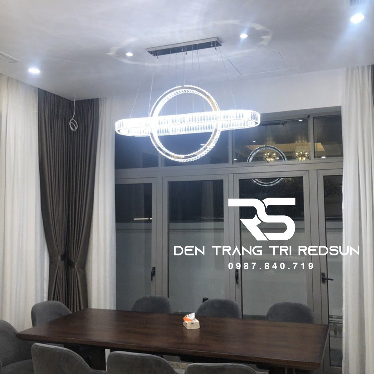 Đèn Thả Pha Lê Bàn Ăn, Bàn Đảo Hiện Đại TPL041