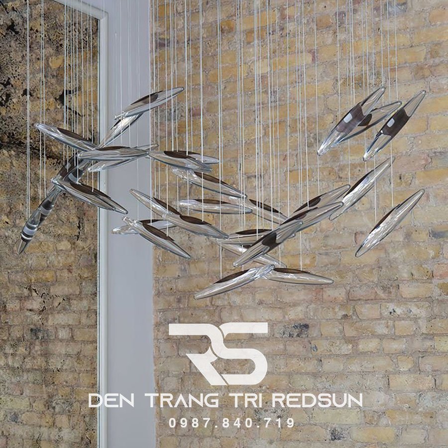 Đèn Thả Hiện Đại Hạt Gạo Pha Lê Lắp Phòng Khách, Sảnh Chờ, Cầu Thang Thông Tầng HTK074