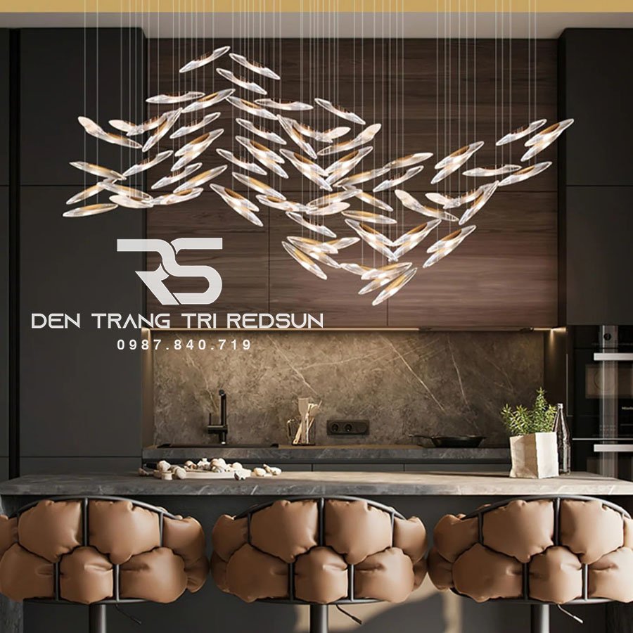 Đèn Thả Hiện Đại Hạt Gạo Pha Lê Lắp Phòng Khách, Sảnh Chờ, Cầu Thang Thông Tầng HTK074