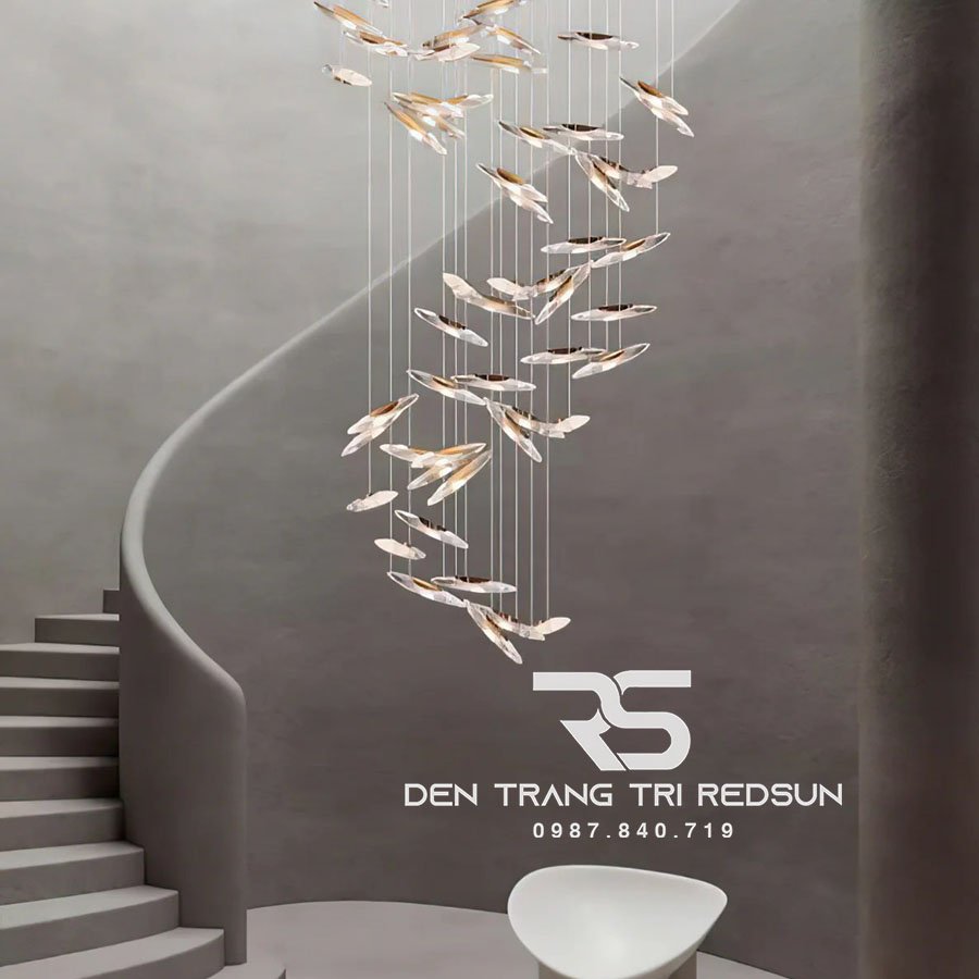 Đèn Thả Hiện Đại Hạt Gạo Pha Lê Lắp Phòng Khách, Sảnh Chờ, Cầu Thang Thông Tầng HTK074