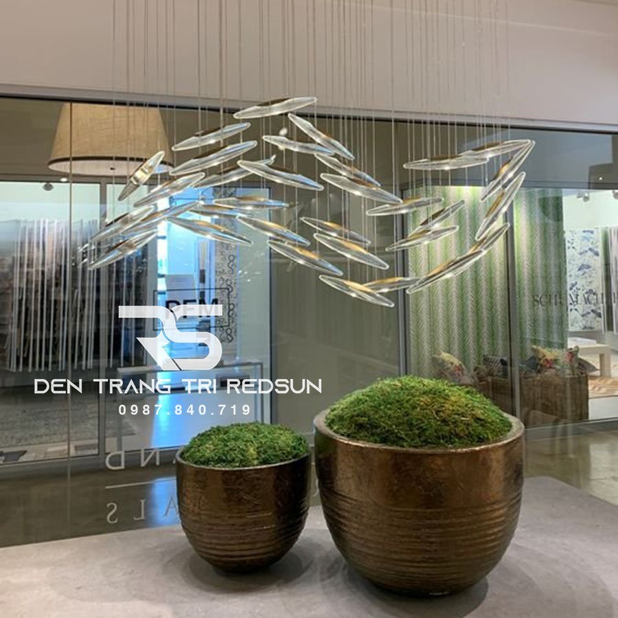 Đèn Thả Hiện Đại Hạt Gạo Pha Lê Lắp Phòng Khách, Sảnh Chờ, Cầu Thang Thông Tầng HTK074