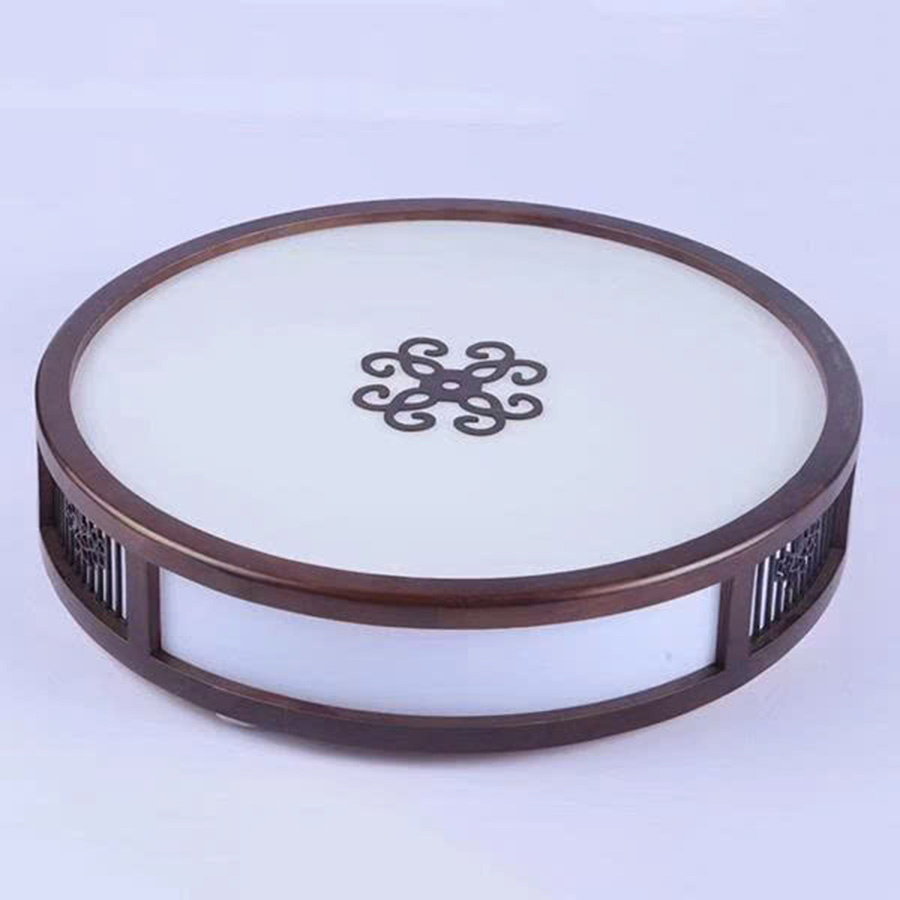 Đèn Mâm Ốp Trần Gỗ Phòng Thờ, Phòng Khách Hình Tròn OPGO-C1795