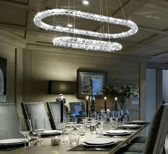 Đèn Thả Pha Lê Bàn Ăn, Bàn Đảo Hiện Đại TPL036