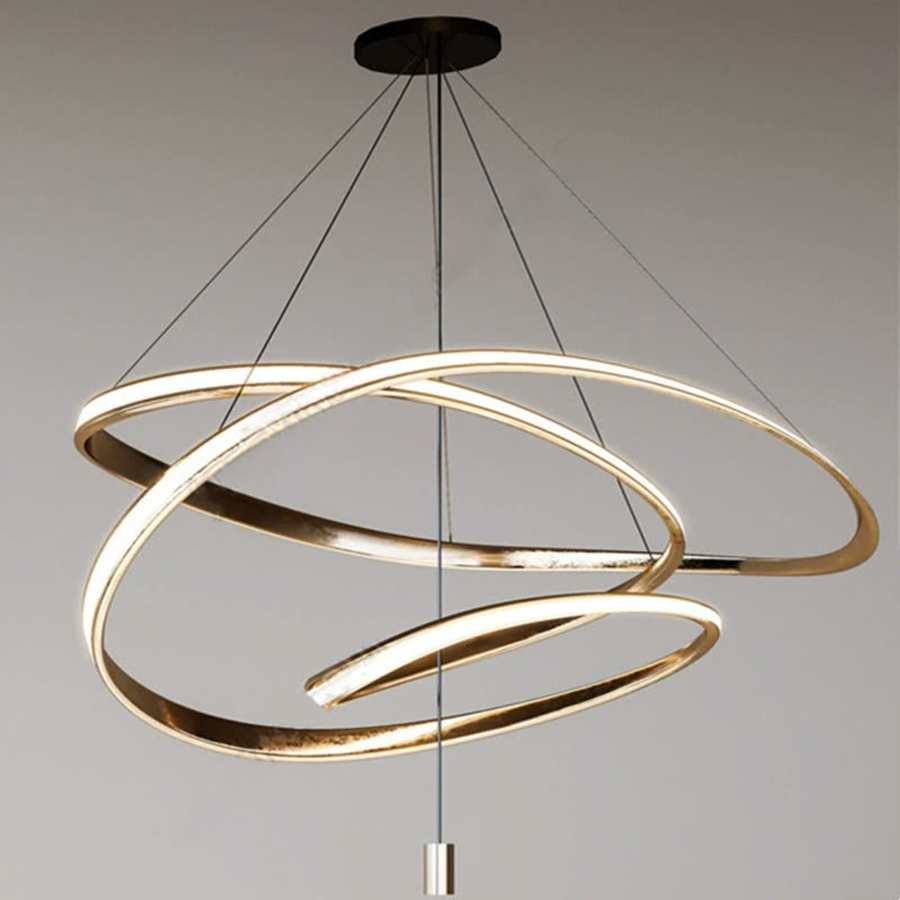 Đèn Thả Vòng Lắp Phòng Khách, Phòng Ăn, Nhà Hàng Hiện Đại Khung Inox DC-T100