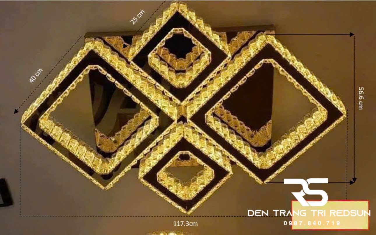 Đèn Mâm Pha Lê Ốp Trần Phòng Khách Hiện Đại M9272