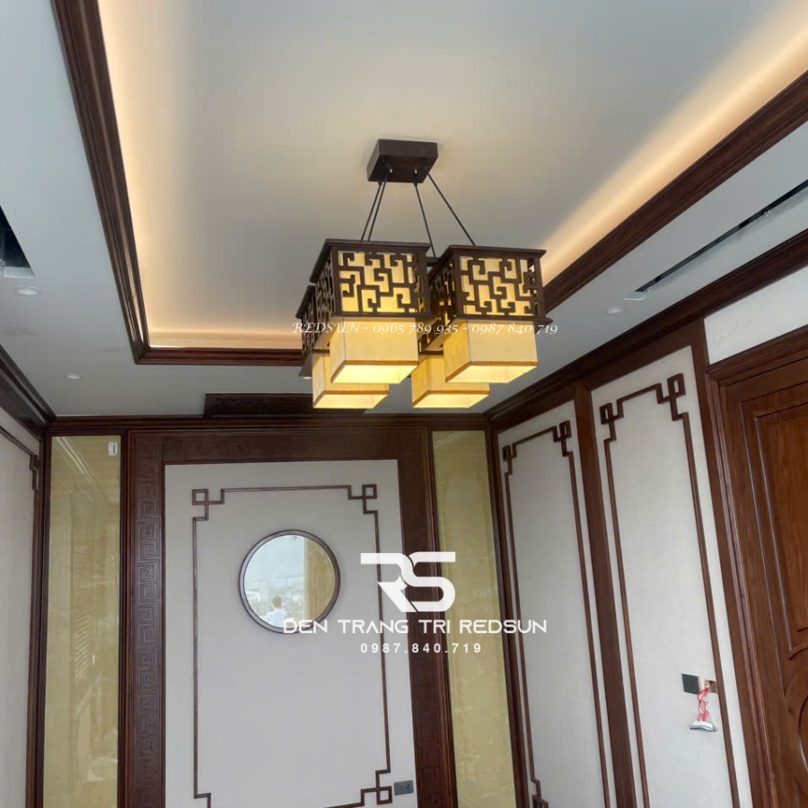 Đèn Chùm Gỗ Lắp Phòng Thờ DPT-001