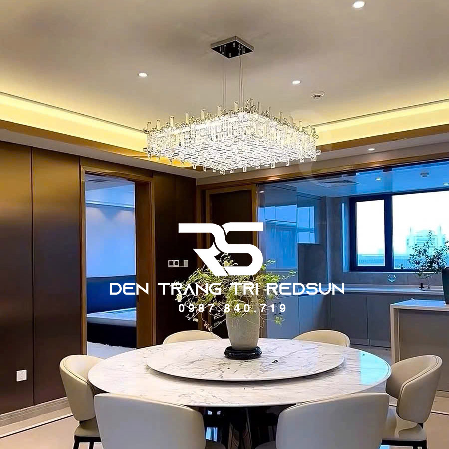 Đèn Chùm Trang Trí Phòng Khách, Sảnh Chờ, Phòng Ăn Chất Liệu Pha Lê Phong Cách Italia DCP-002