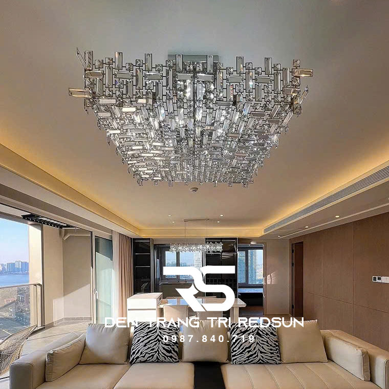 Đèn Chùm Trang Trí Phòng Khách, Sảnh Chờ, Phòng Ăn Chất Liệu Pha Lê Phong Cách Italia DCP-002