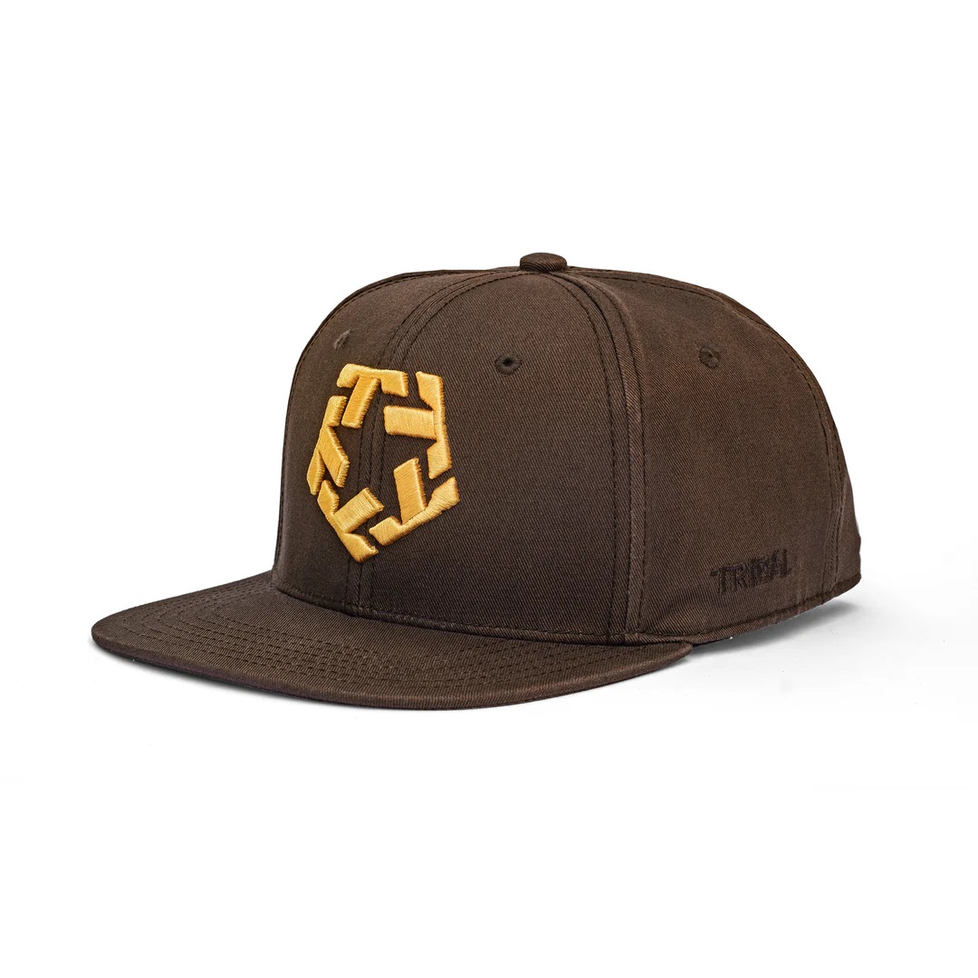 Tribal , T-Star Snapback Cap - Brown/Gold