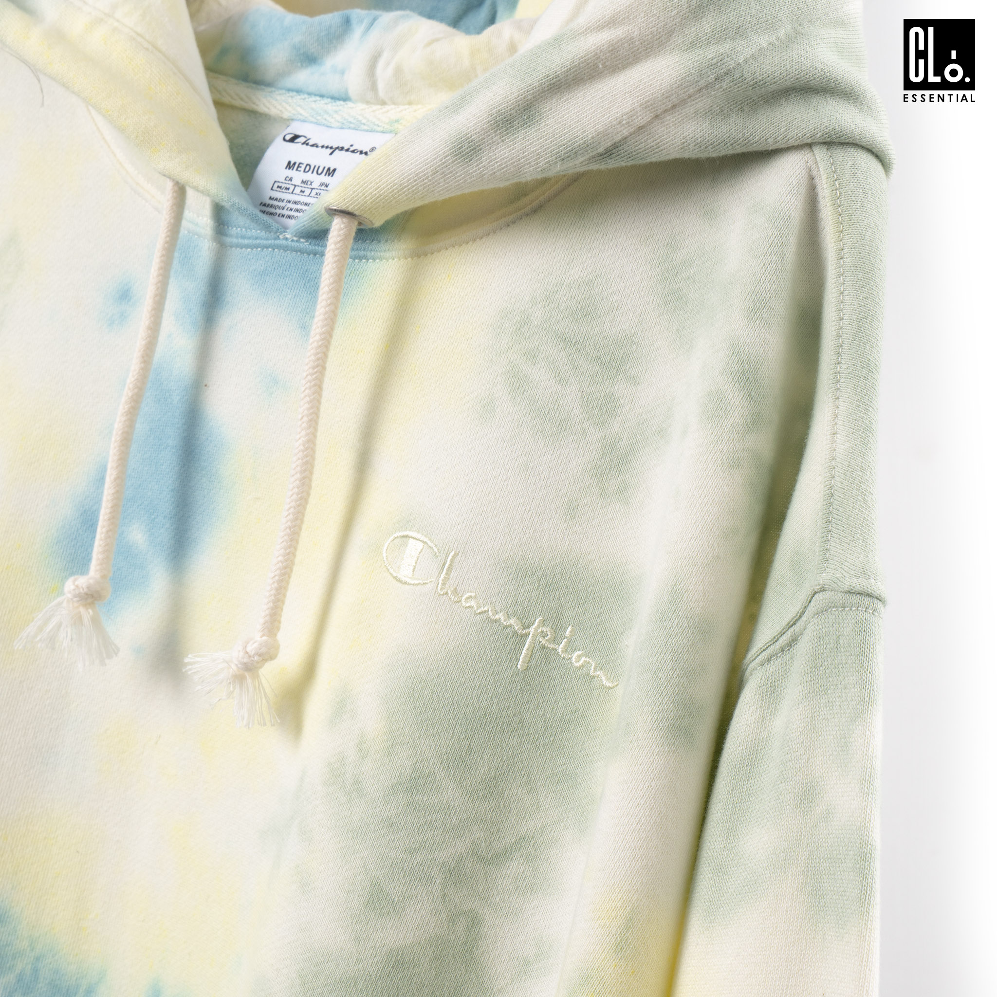 Champion LIFE, Sunwash Dye LW Fleece Pullover Hoodie - Chambray Jade Multi