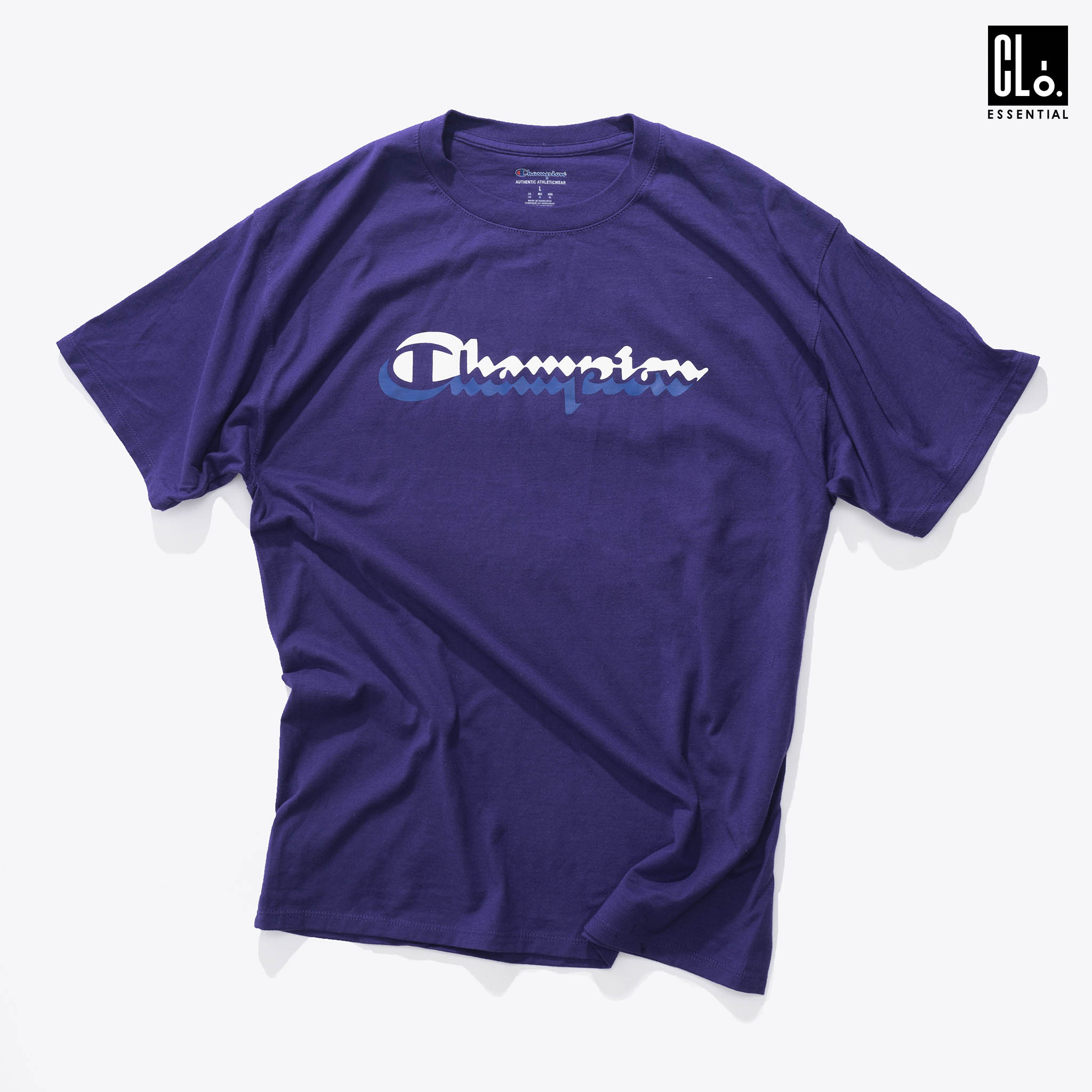 Champion Men's Classic Tee, MultiShadow Logo/ Purple closess
