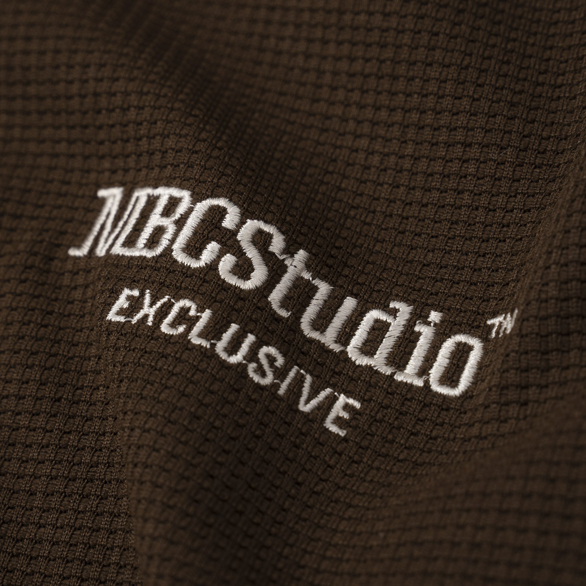 M.B.C Waffle Long-sleeve Polo - Brown