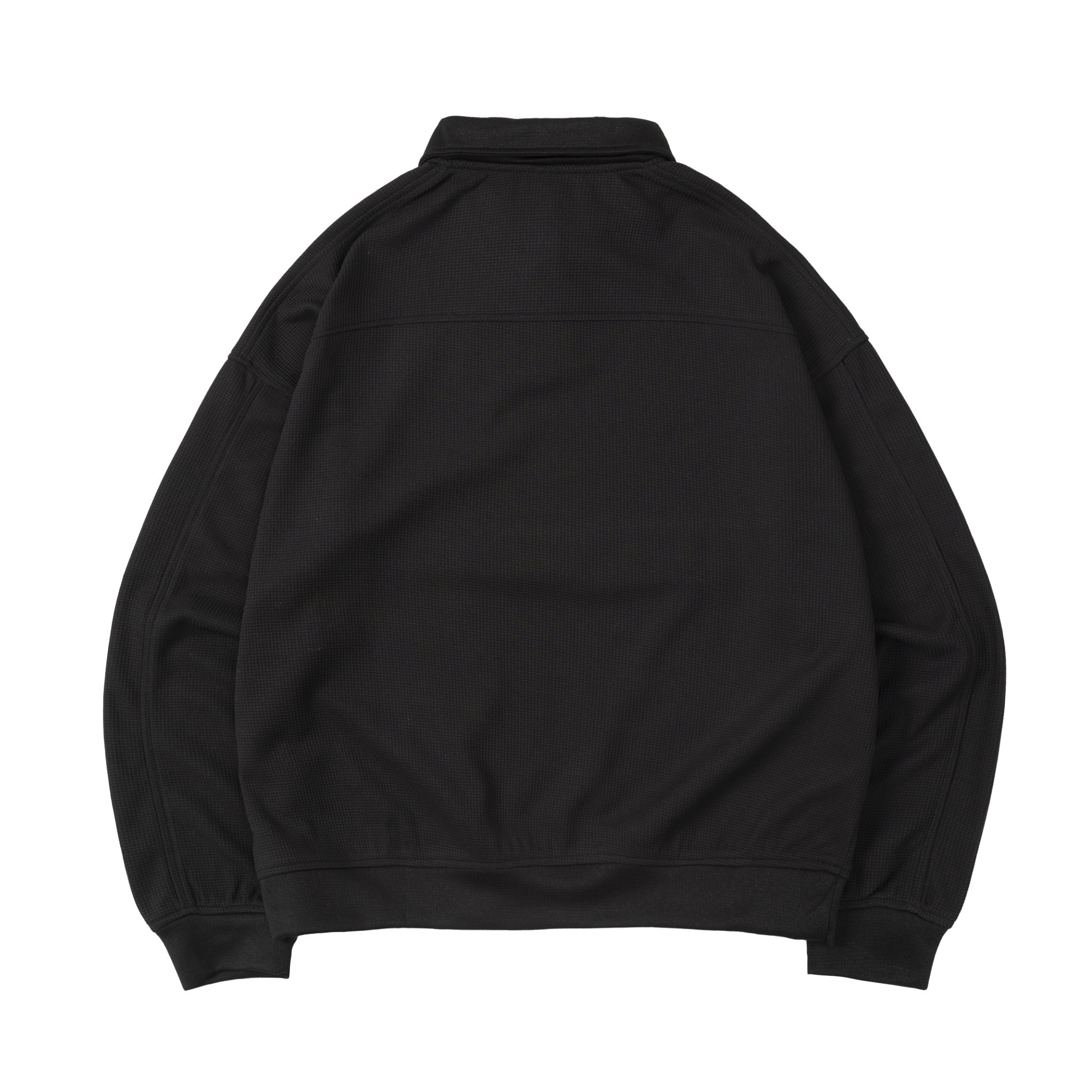 M.B.C Waffle Long-sleeve Polo - Black