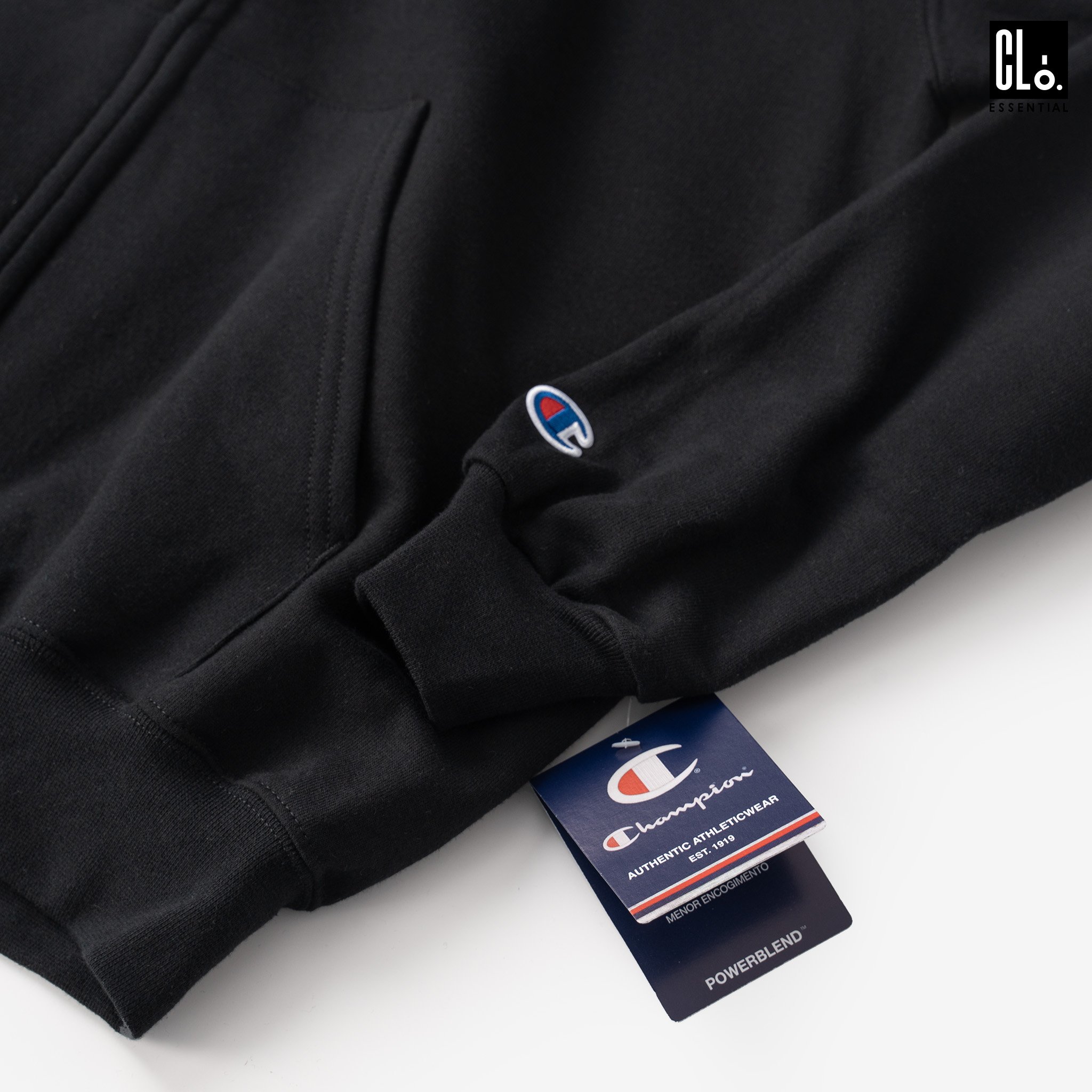 Champion, Powerblend Hoodie Zip - Black